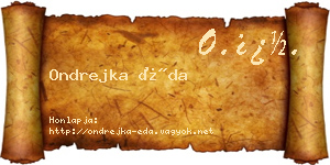 Ondrejka Éda névjegykártya